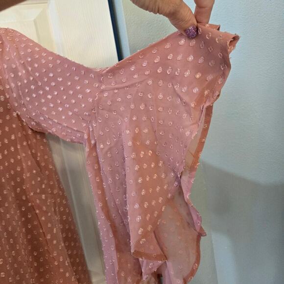 Band of Gypsies Petal Pink Bell Sleeve Cottagecore Boho chic Fairycore Coquette - Picture 3 of 9